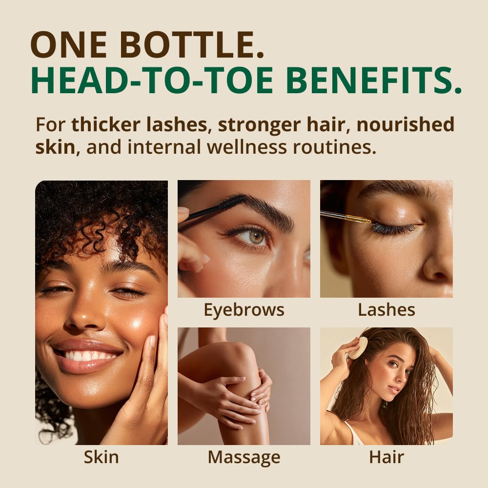 RejuveNaturals castor oil eyelash application for nourishing lash care