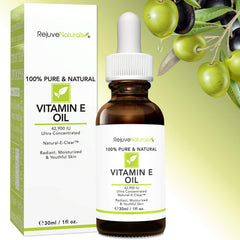 RejuveNaturals Vitamin E Oil dropper for precise application.
