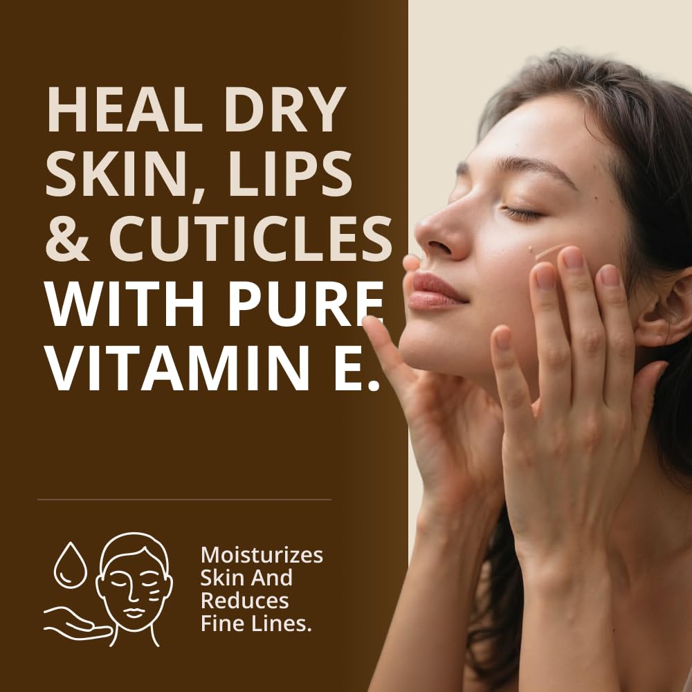 RejuveNaturals Vitamin E Oil ingredients—non-GMO, vegan, fragrance-free for sensitive skin.