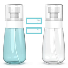 RELANOR Pack 2 small spray bottles cap close-up, leak-proof travel seal.