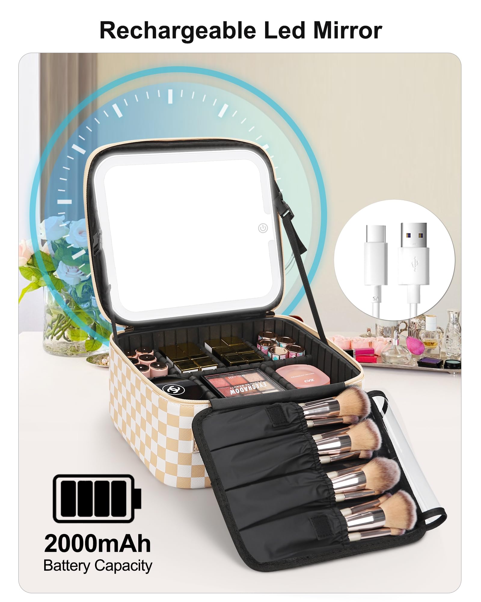 Relavel 3-color fill light LED mirror delivers natural to warm illumination.
