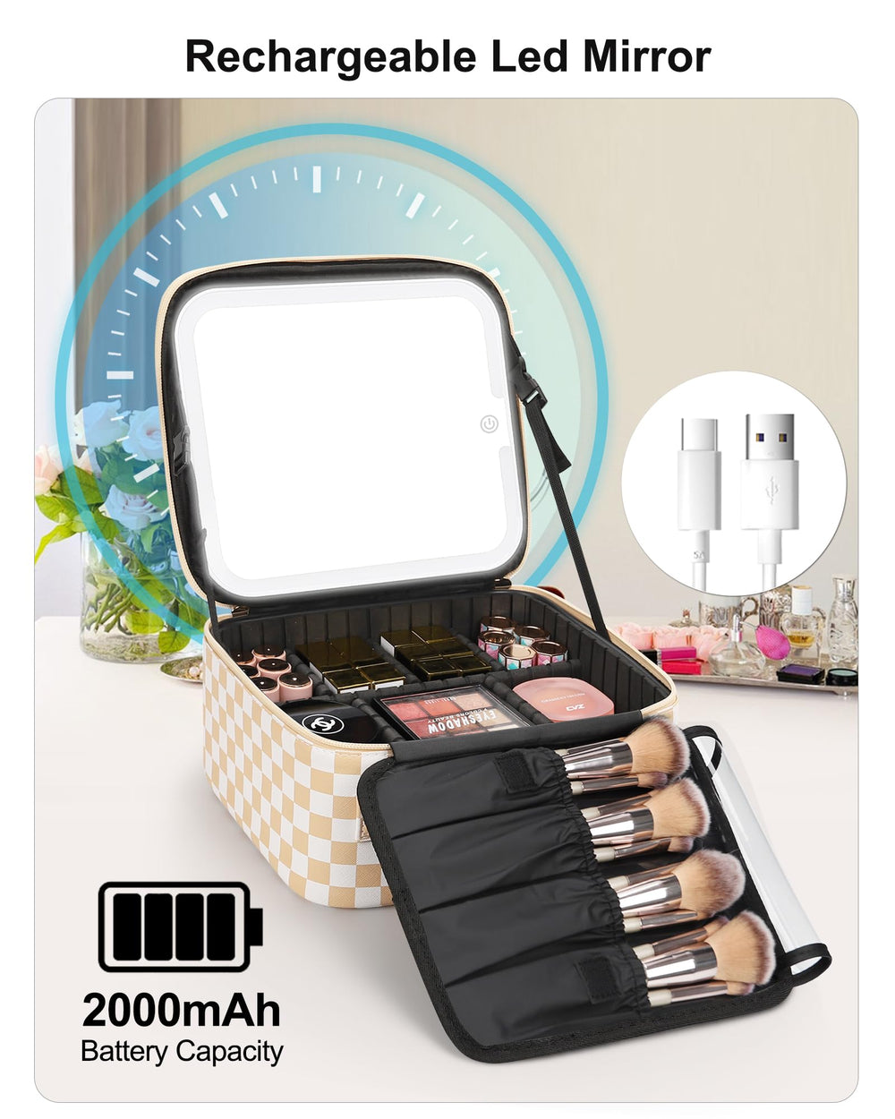 Relavel 3-color fill light LED mirror delivers natural to warm illumination.