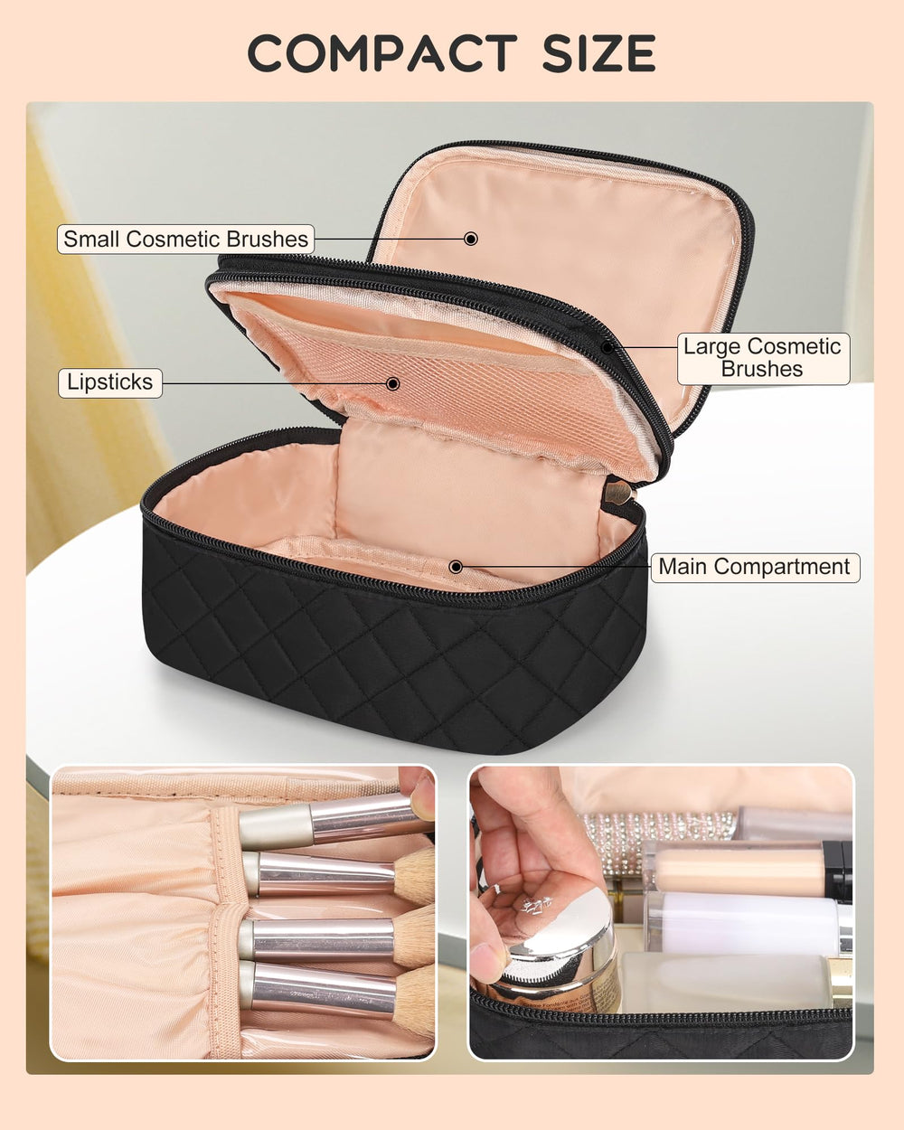 Relavel bag nylon material offers durability and quick-dry cleanup.