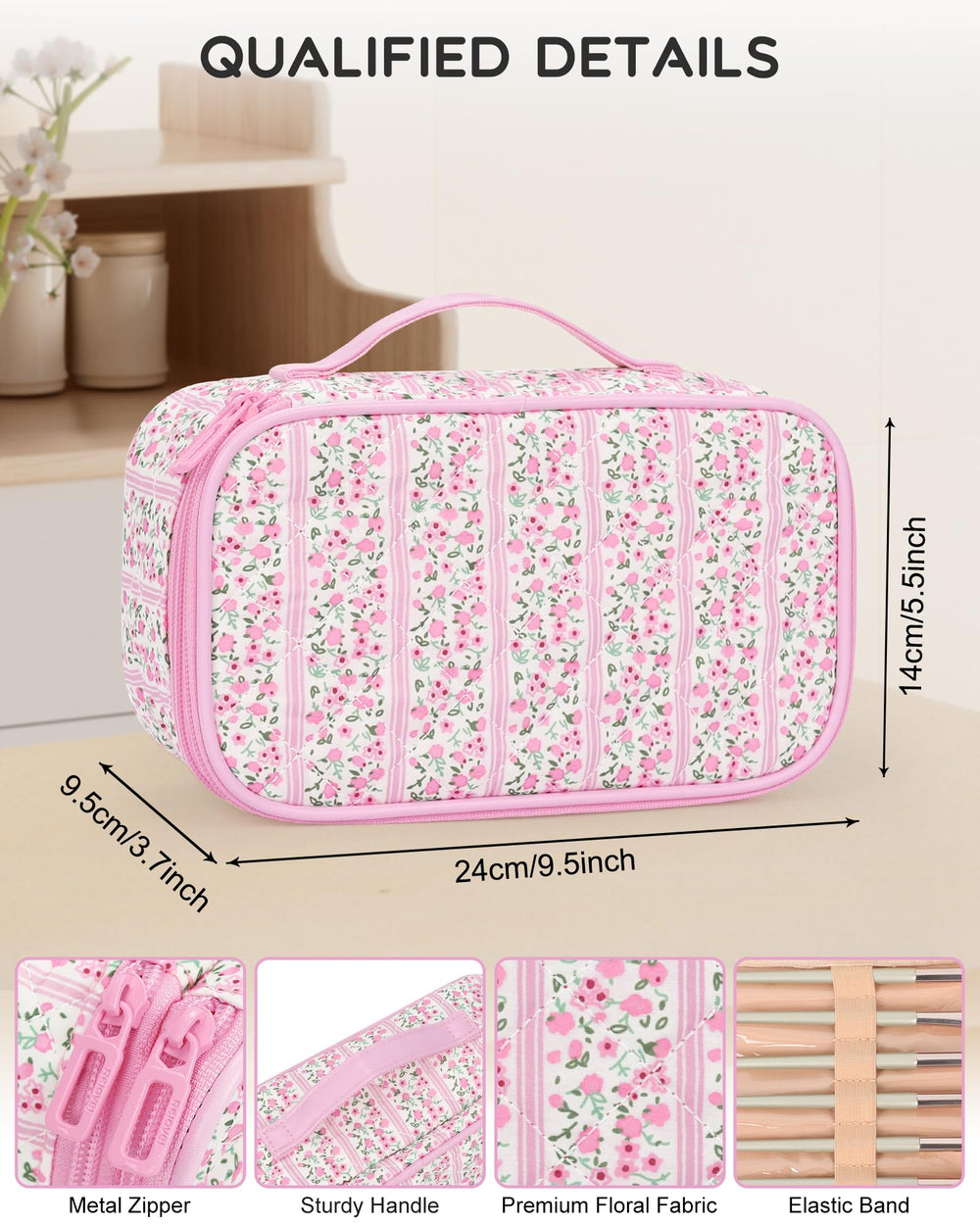 Relavel bolso maquillaje doble capas superior inferior: acceso rápido a pintalabíos y brochas.