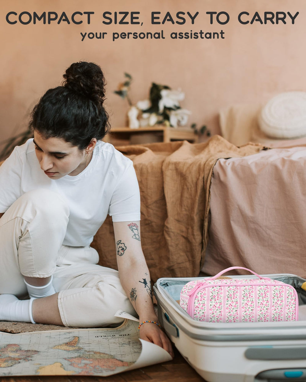 Relavel regalo ideal: bolso maquillaje rosado, elegante y práctico.