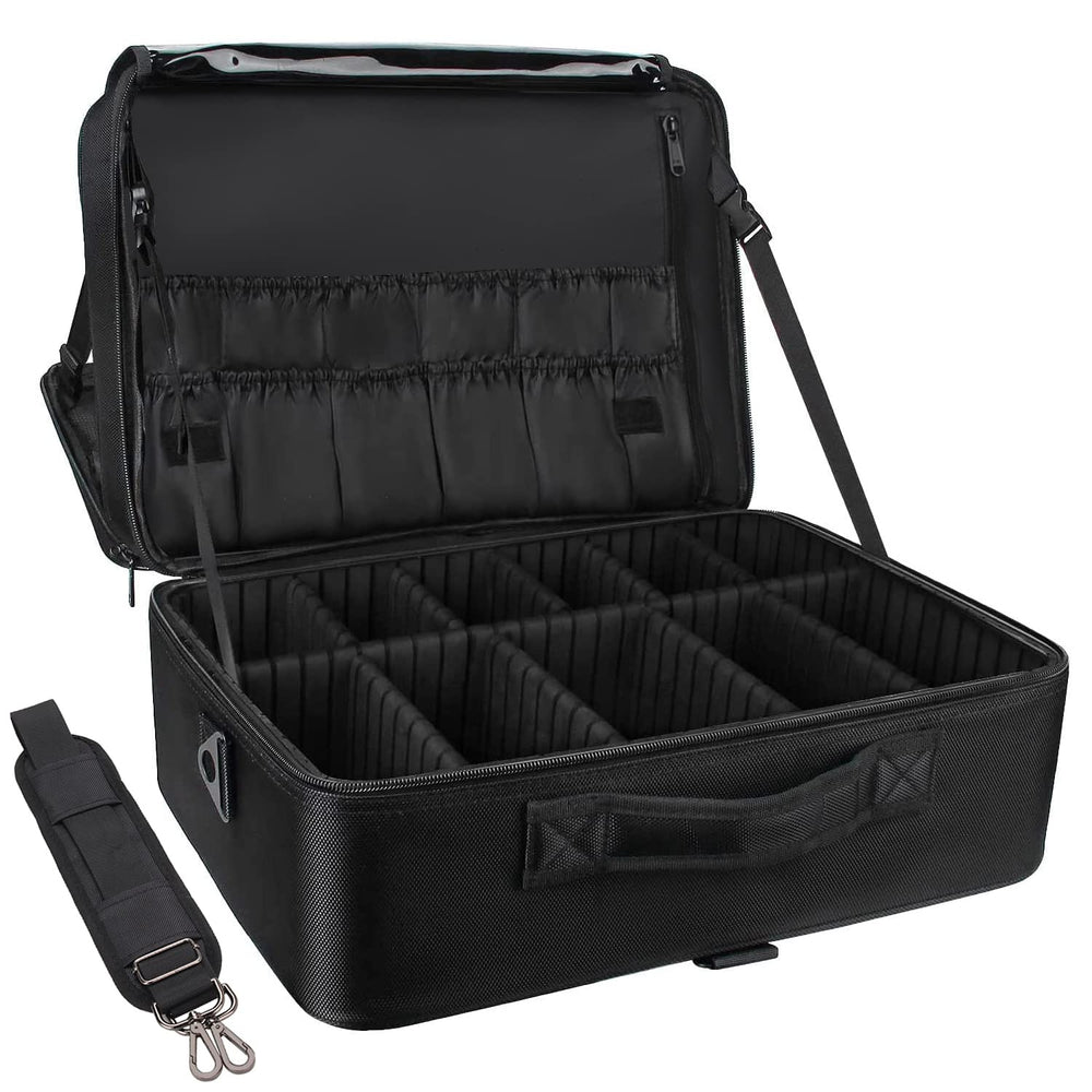 Relavel extra large makeup case top view ideal for organized cosmetics on the go.
