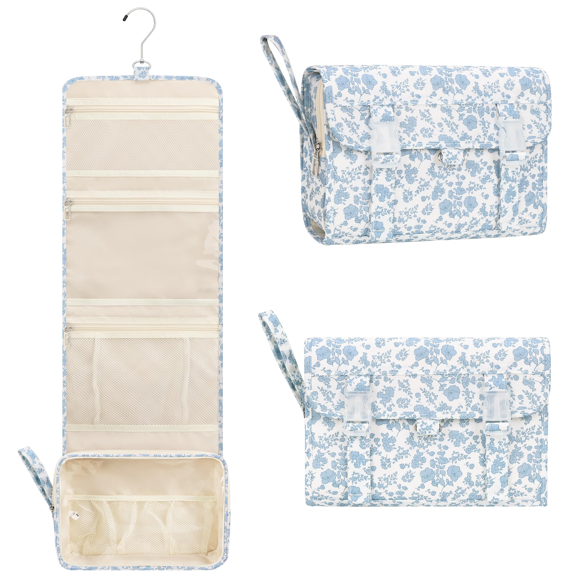 Relavel hanging toiletry bag with hook for organized travel