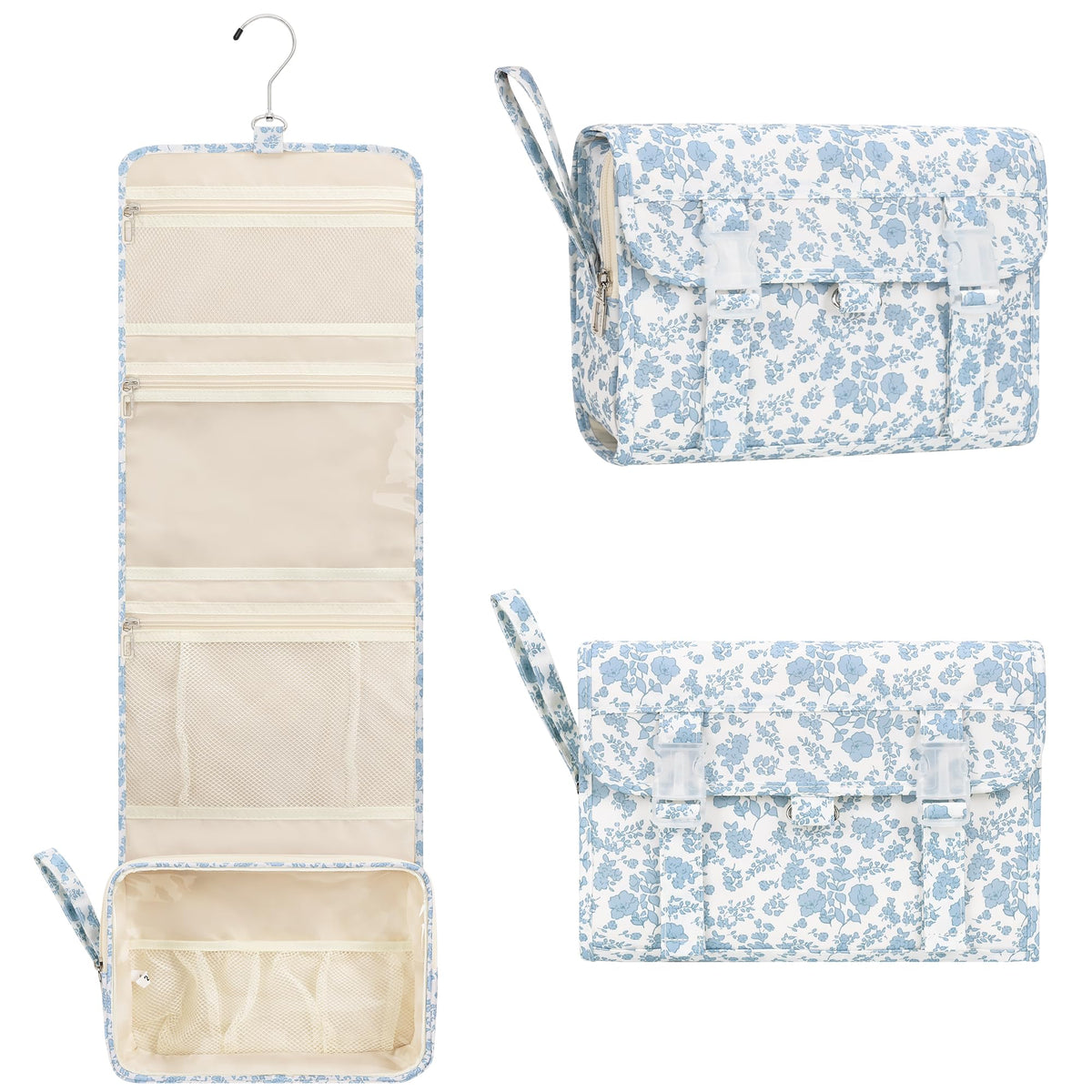 Relavel hanging toiletry bag with hook for organized travel