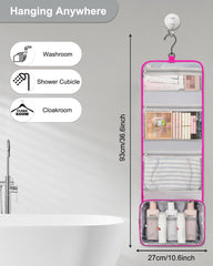 Relavel hanging travel toiletry bag interior compartments keep cosmetics organized during travel