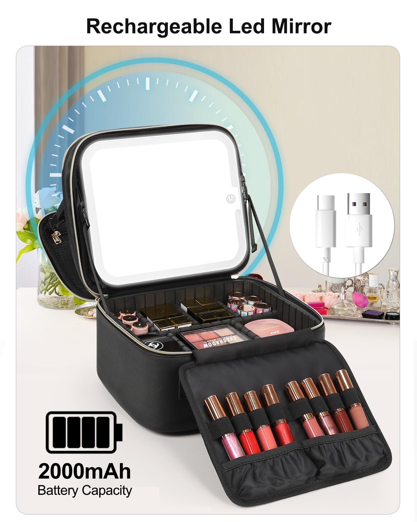 Relavel lipstick compartments organized for easy access