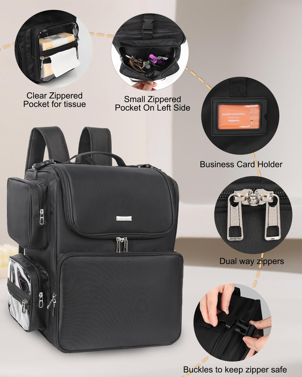Relavel luggage strap backpack fits securely on luggage during travel.