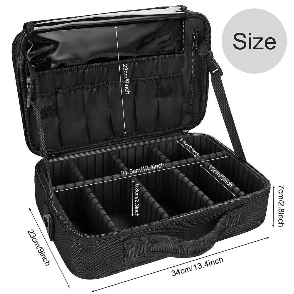Relavel makeup bag adjustable dividers tailor space for palettes and tools during travel