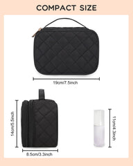 Relavel makeup bag with brush holders ideal for travel grooming.