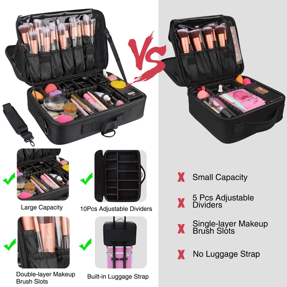 Relavel makeup bag brush slots protect brushes and keep them clean during transport