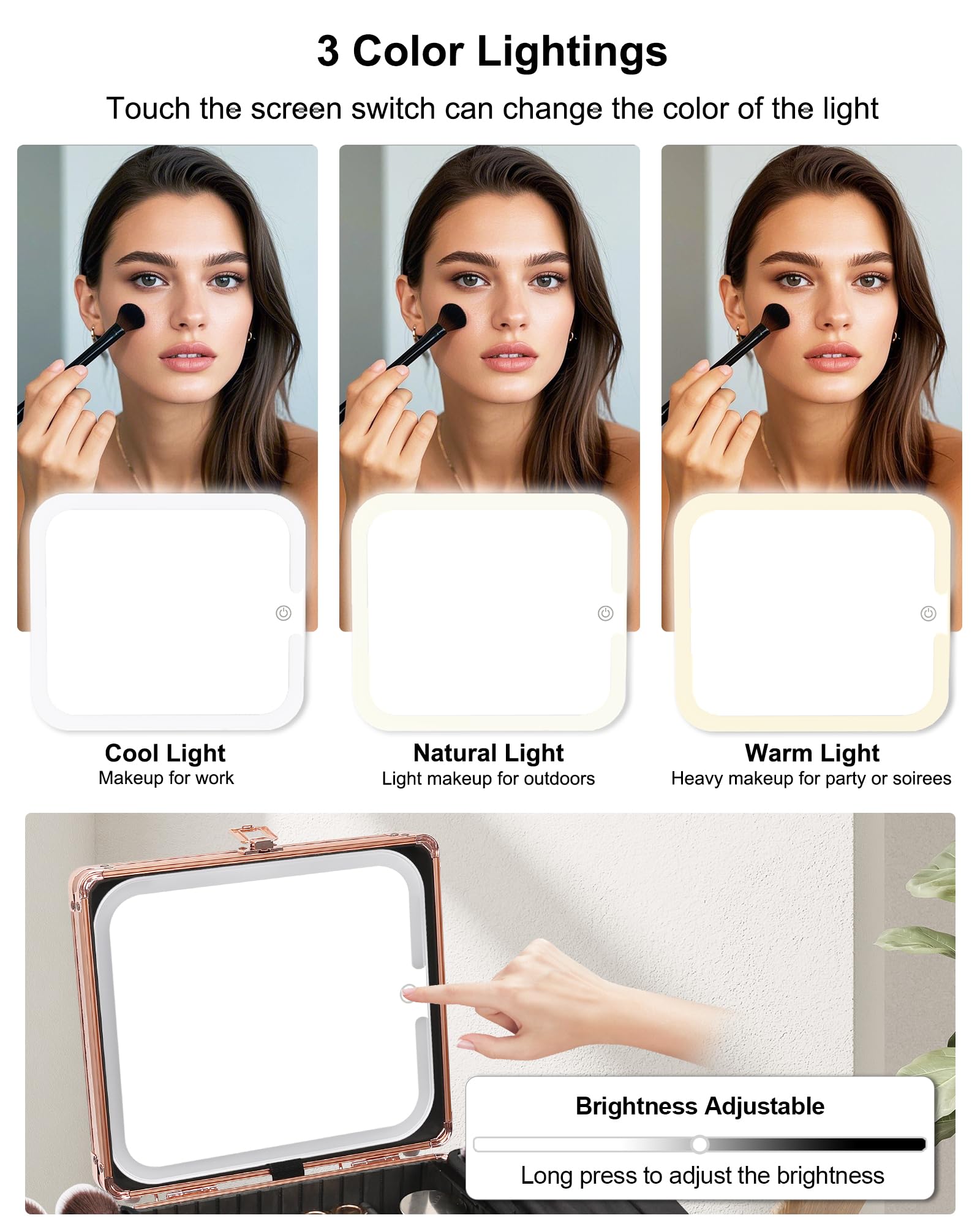 Relavel makeup bag brush slots and stain-resistant PVC-lined bases.