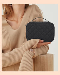 Relavel makeup bag mesh pocket keeps small items easy to access.