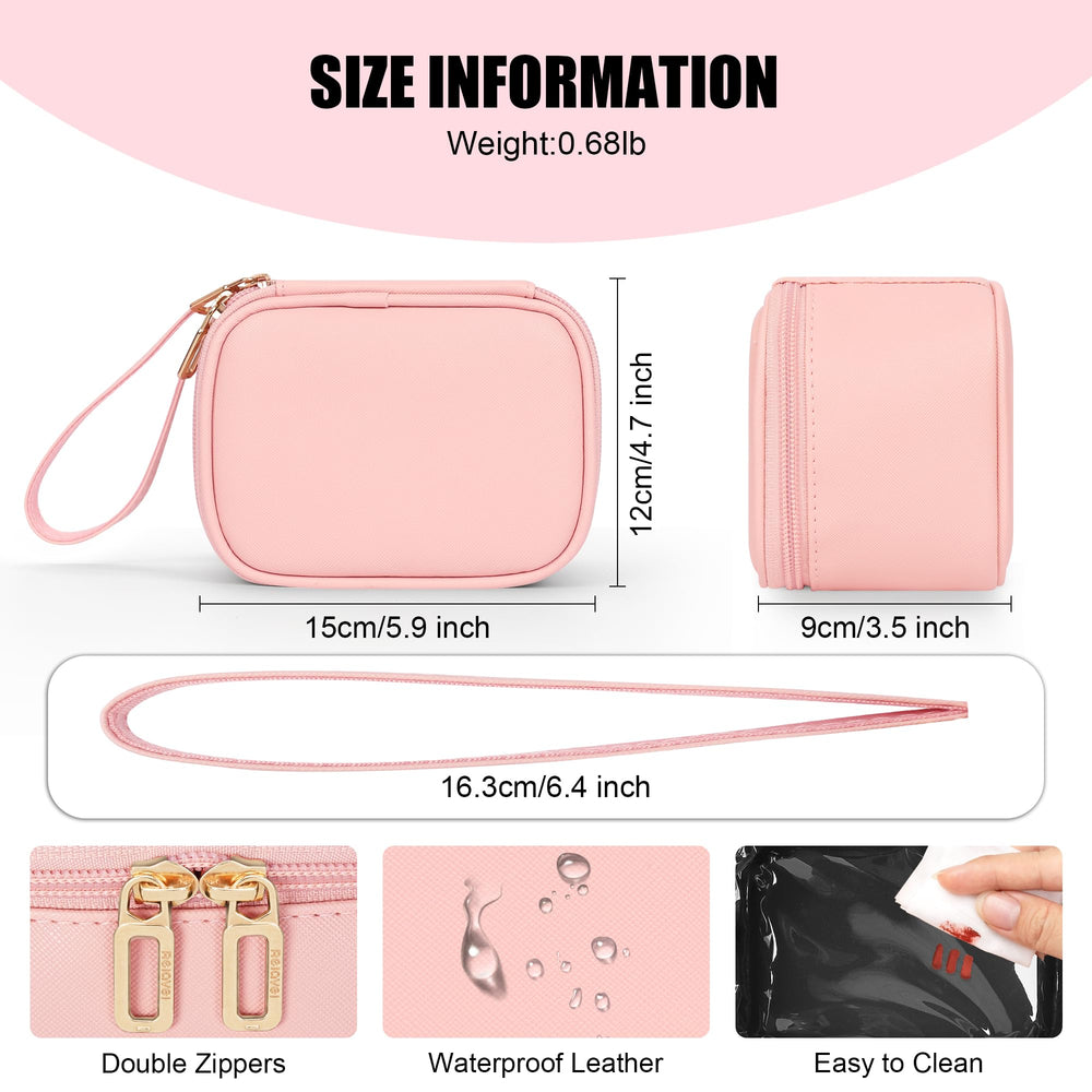 Relavel mini makeup bag LED mirror 3-light modes enable accurate makeup in any lighting.