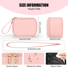 Relavel mini makeup bag LED mirror 3-light modes enable accurate makeup in any lighting.