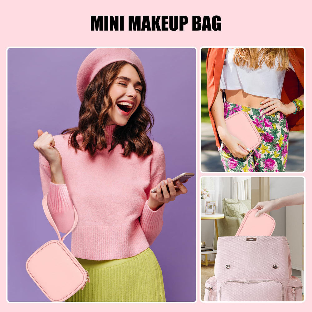 Relavel mini makeup bag pool-party-ready pink design for quick beauty refresh.