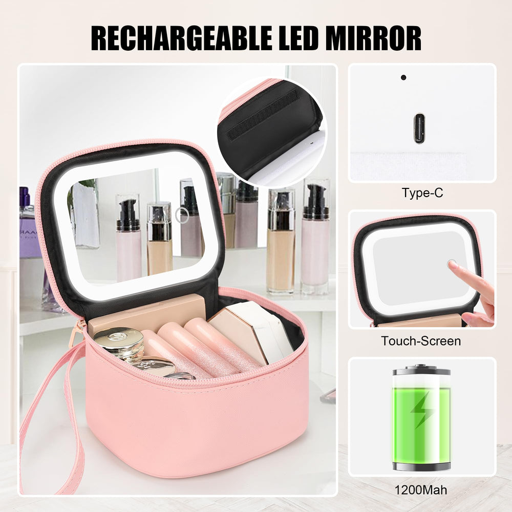 Relavel mini makeup bag with rechargeable battery keeps you powered for quick touch-ups.