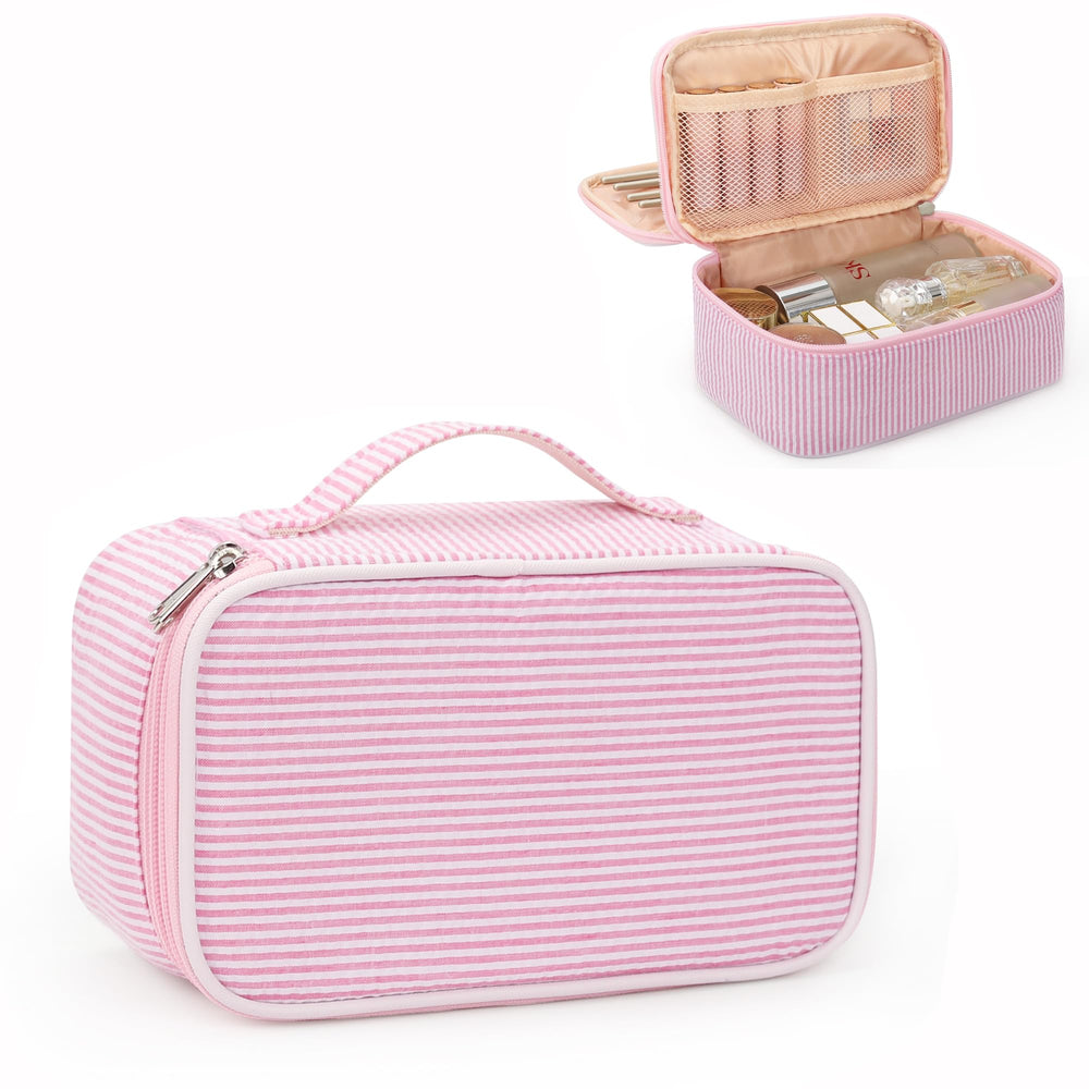Relavel pink strip bag suitable for daily use and travel organization