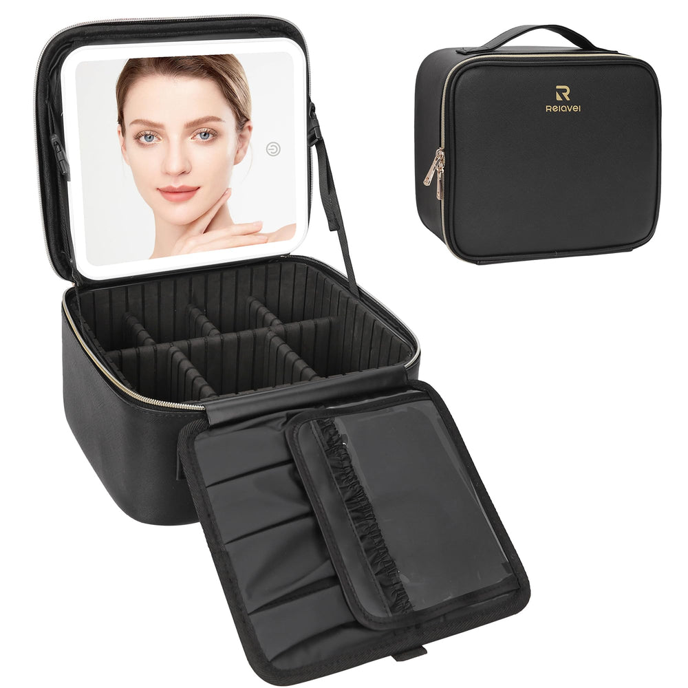 Relavel portable makeup organizer doubles as a stylish travel essential for daily routines