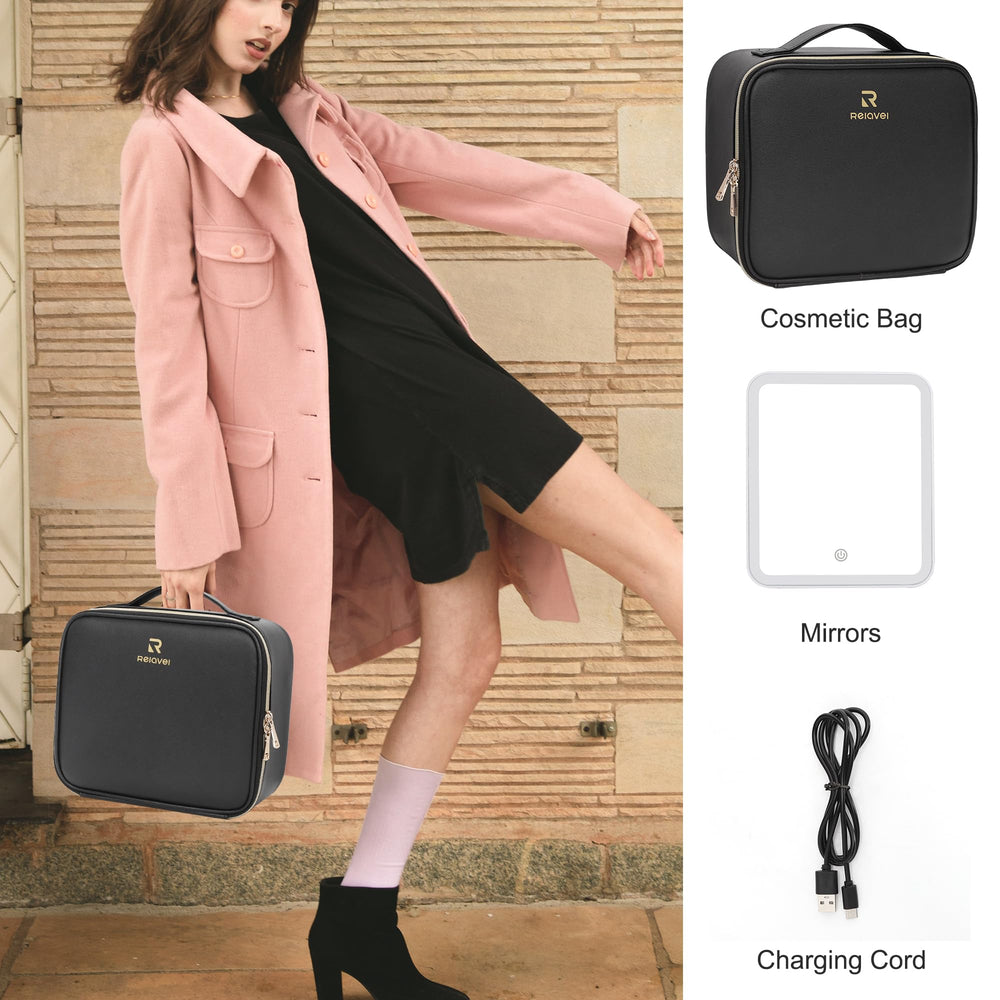 Relavel durable PU leather material provides waterproof easy-clean cosmetic organization