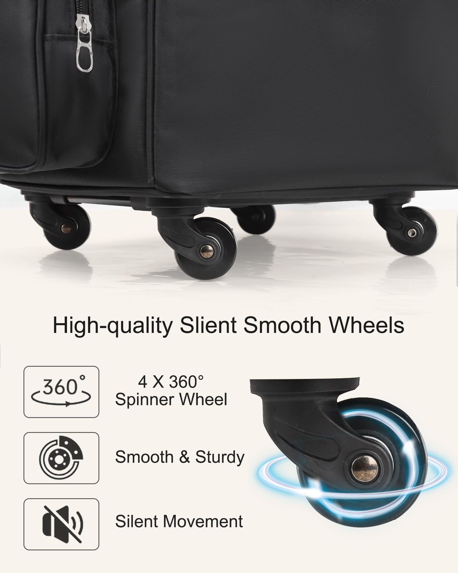 Relavel four wheel design enables smooth multidirectional movement for on site gigs
