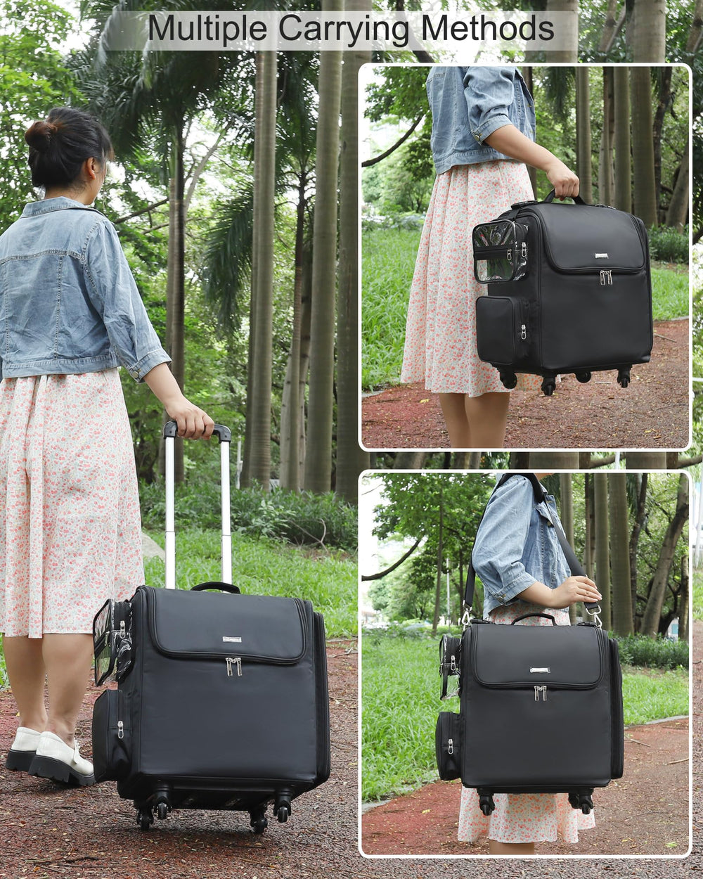 Relavel lockable zippers and sturdy construction add security during travel