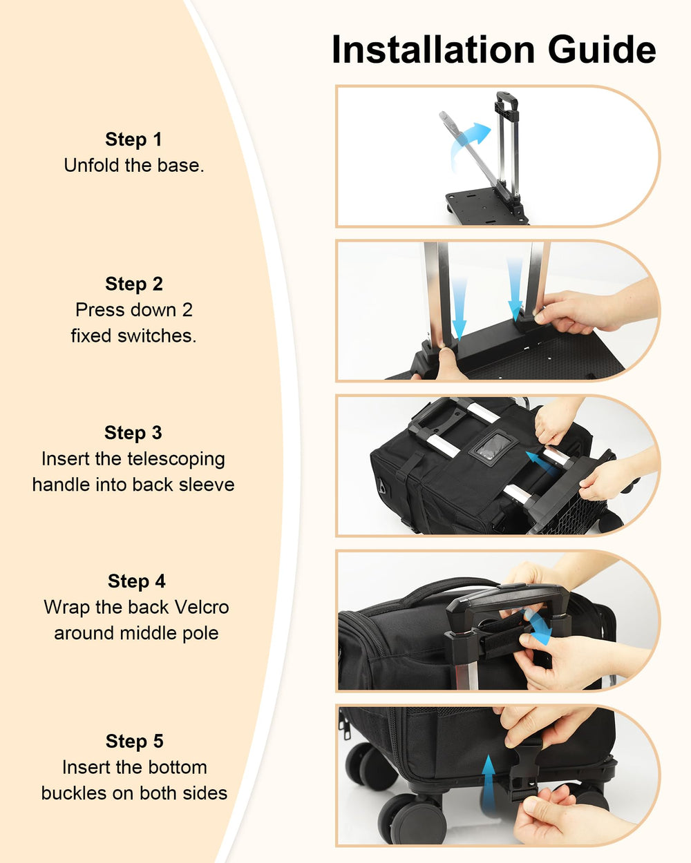Relavel rolling makeup train case waterproof Oxford fabric for durability.