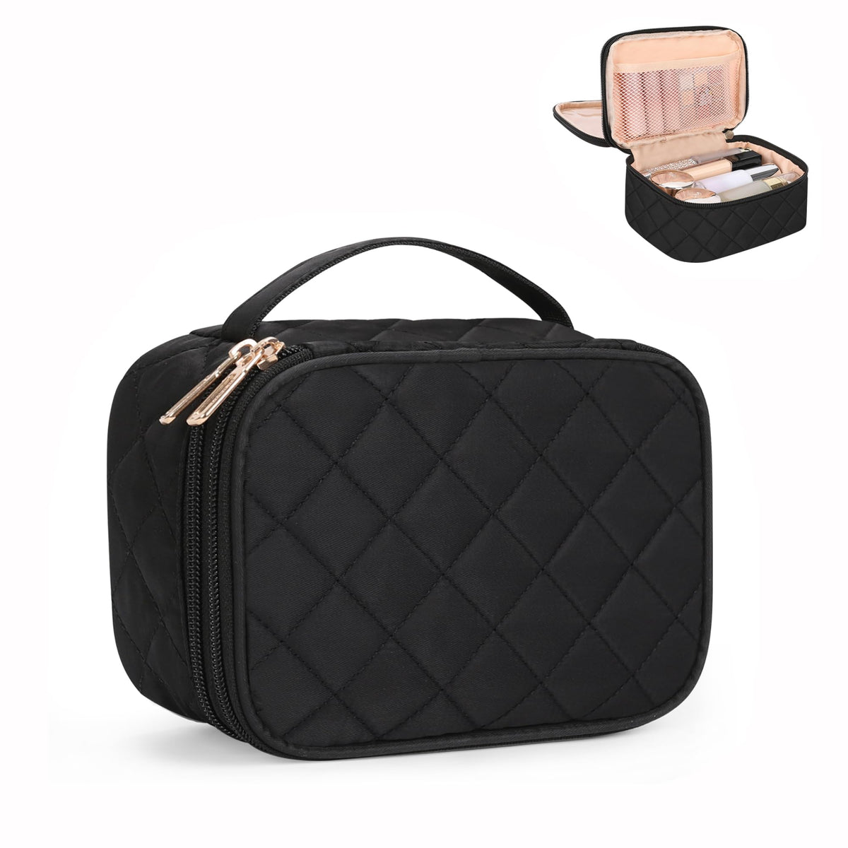 Relavel small makeup bag front view for on-the-go touch-ups.