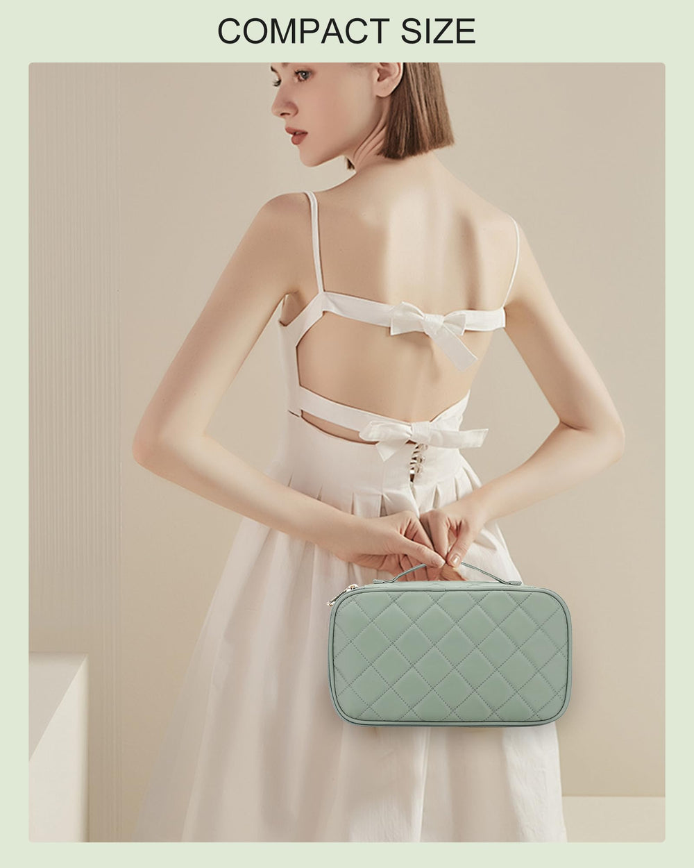 Relavel small makeup bag gift idea-green suits gifting for holidays or birthdays.