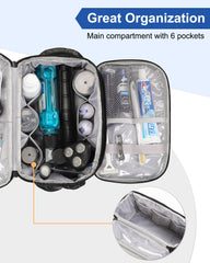 Relavel Toiletry Bag main compartment ready for travel essentials like shampoo and shaver