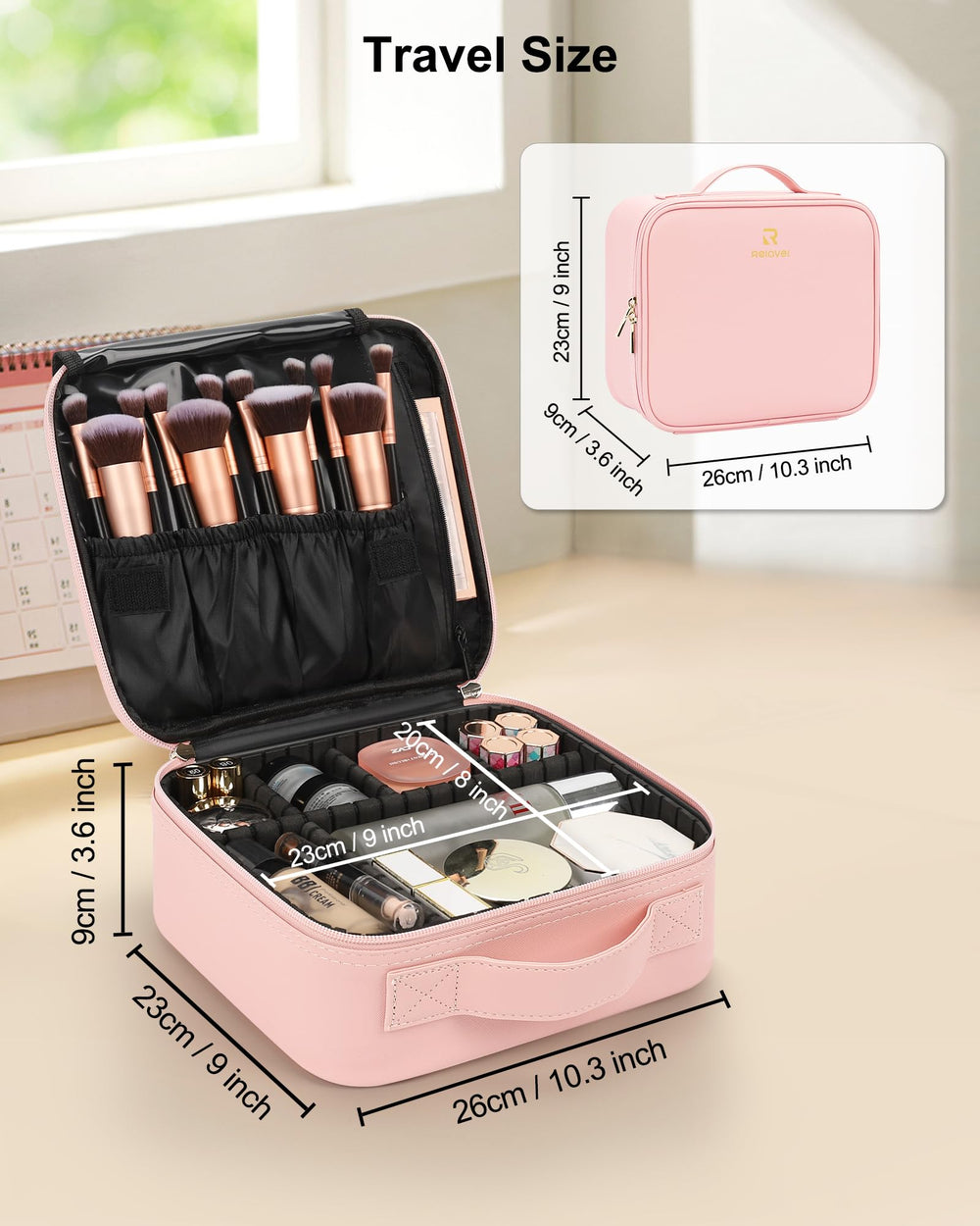 Relavel case doubles as jewelry and accessory organizer while traveling.