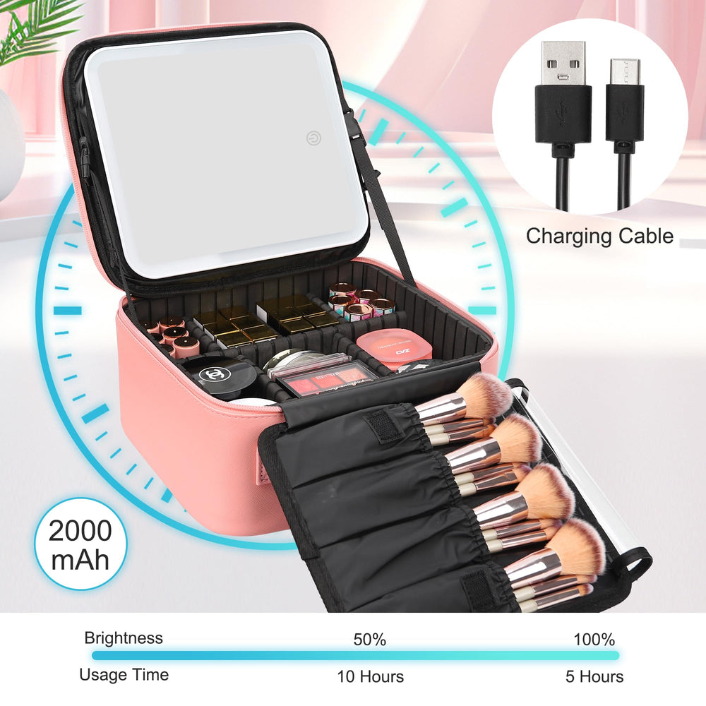 Relavel travel makeup bag brush holder keeps brushes neatly in place