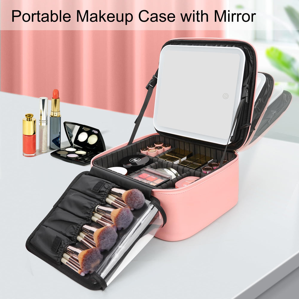 Relavel travel makeup bag pink color adds feminine touch and stylish travel companion