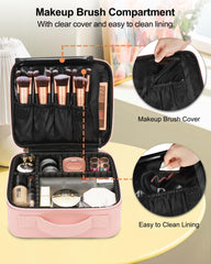 Relavel travel makeup case waterproof interior protects valuables during transit.