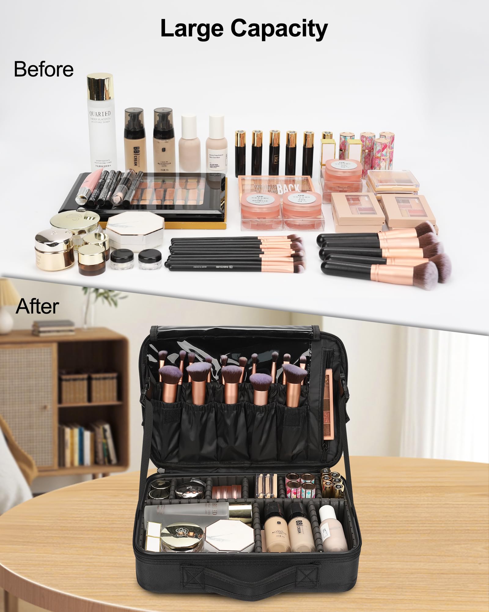 Relavel medium black organizer is lightweight for easy carry
