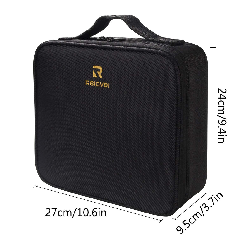 Relavel travel makeup train case compact dimensions fit in luggage for organizers.