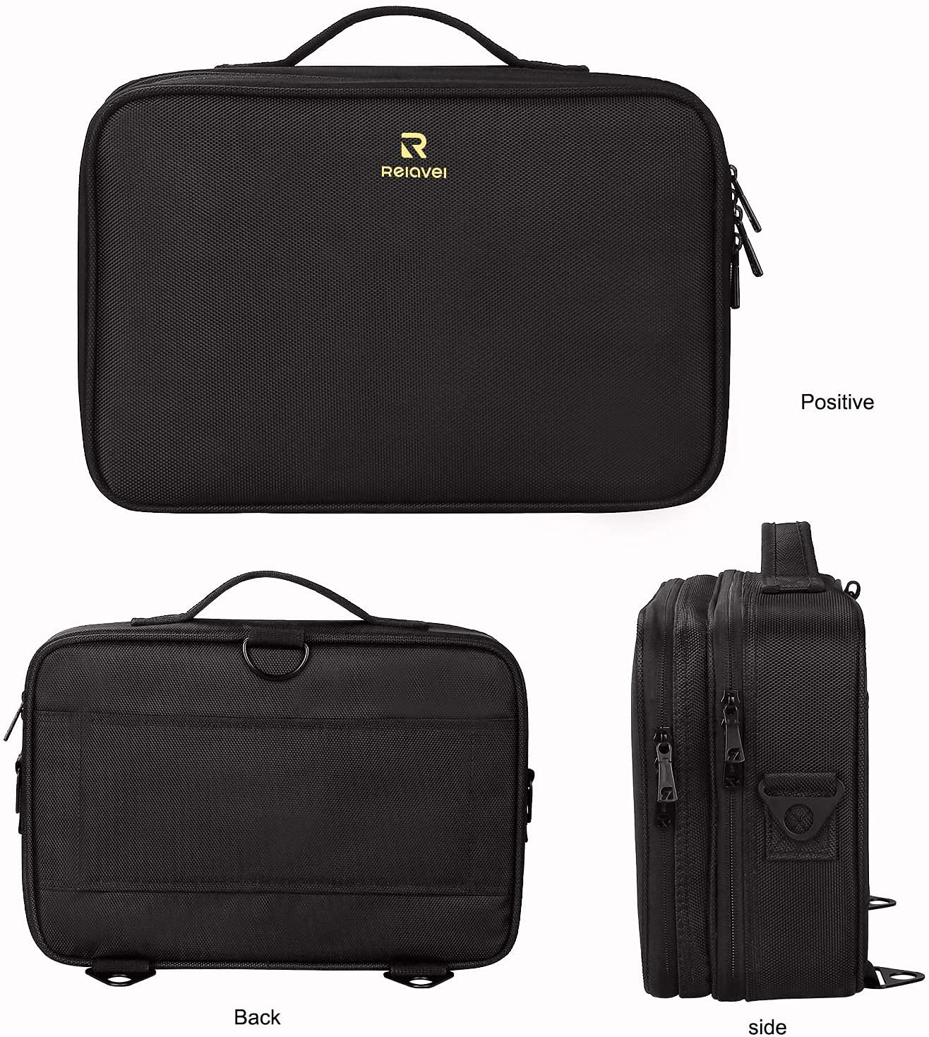 Relavel travel-friendly case fits in luggage with structured interior