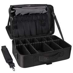 Relavel travel makeup train case open with organized compartments for quick access
