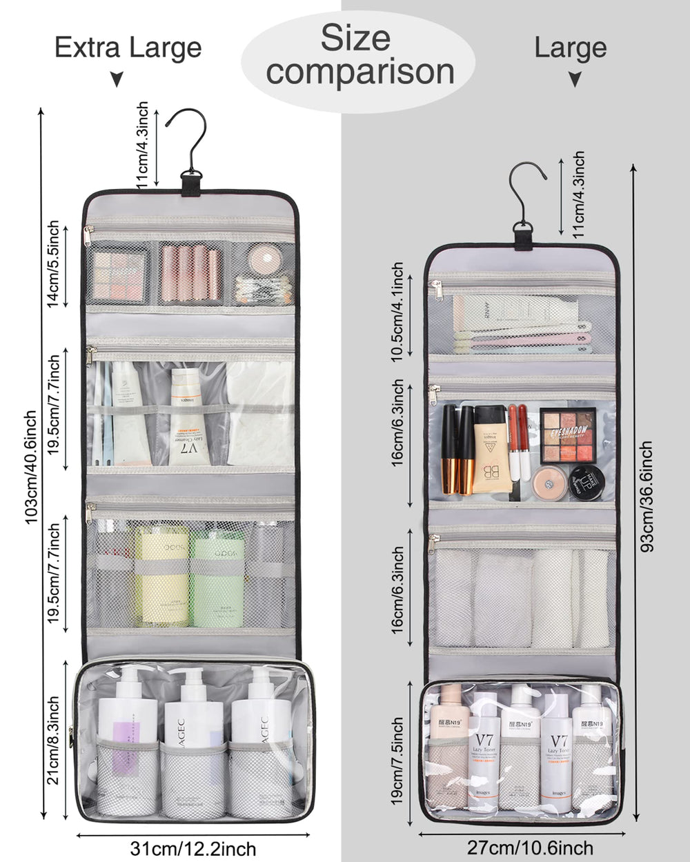 Relavel travel toiletry bag open compartments keep items organized and accessible