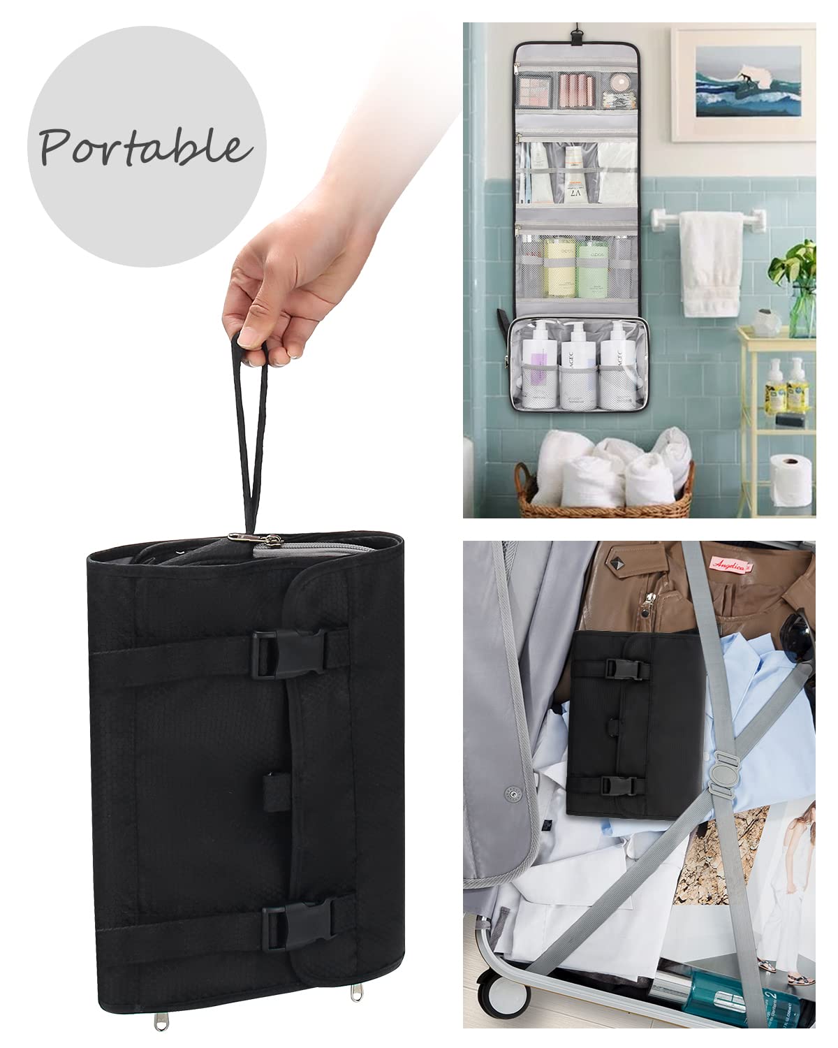 Relavel travel toiletry bag keeps essentials organized during outdoor adventures