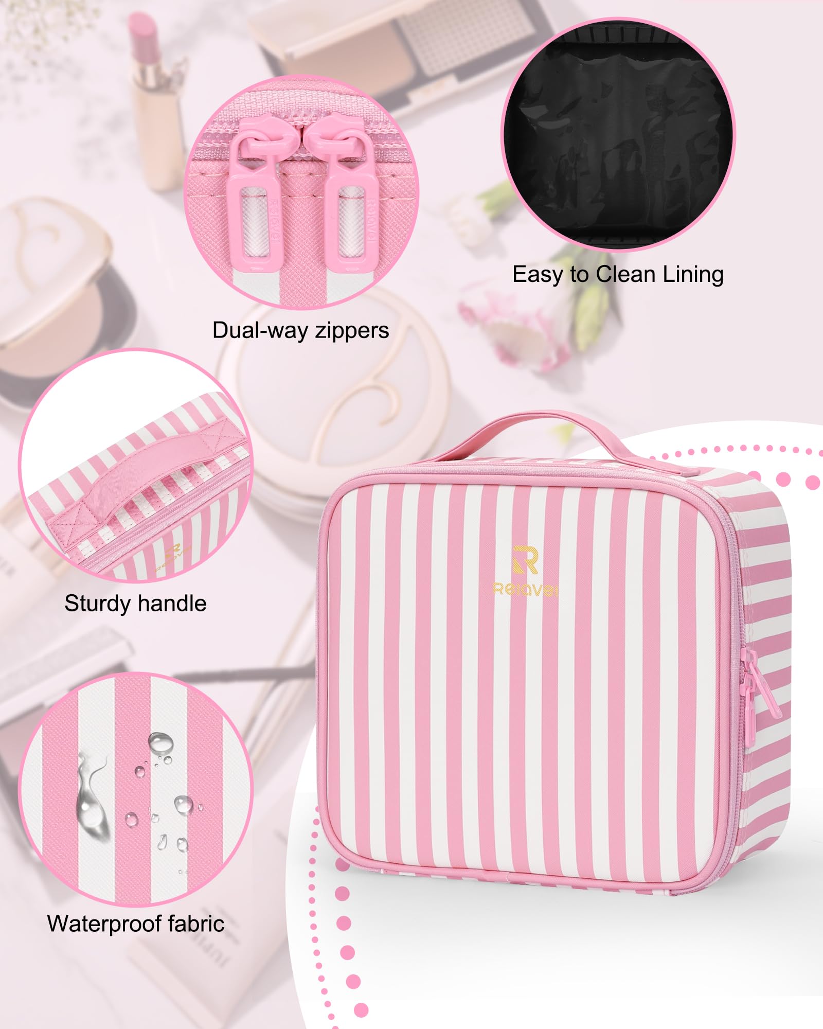 Relavel waterproof nylon fabric provides durable protection and easy wipe-clean maintenance.