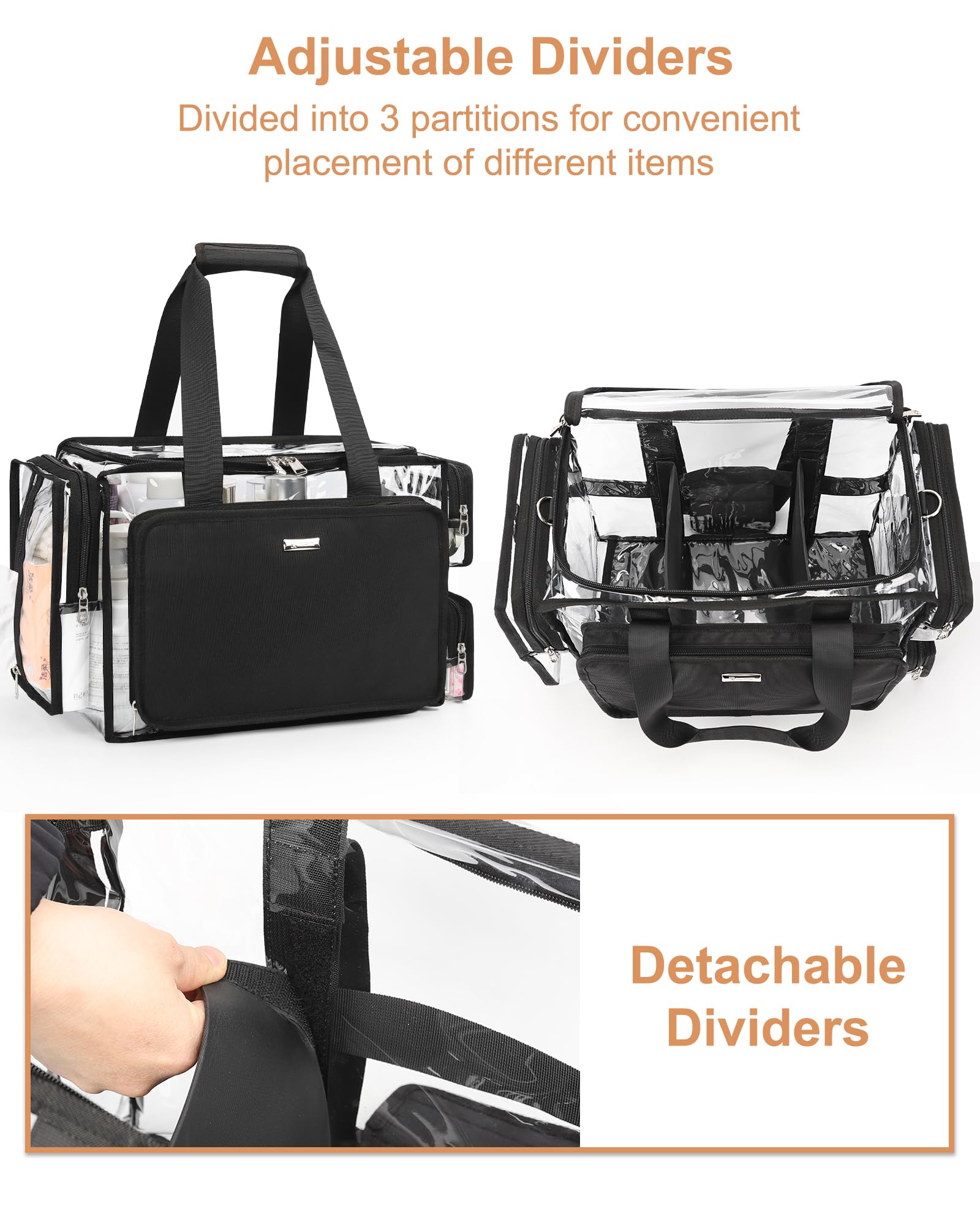 Relavel wide-opening zippers provide fast, easy item access.