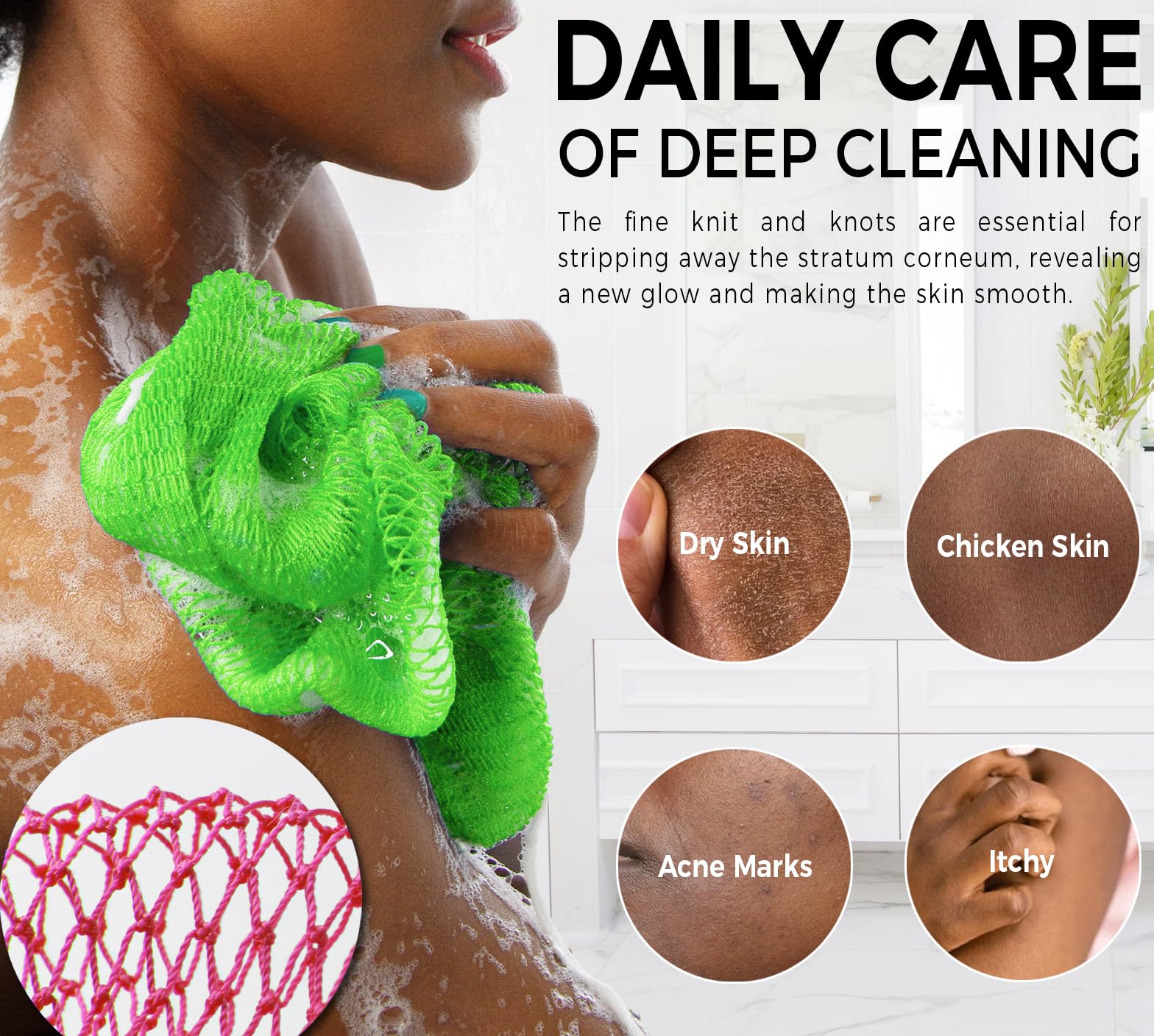 RelaxScene African Net Sponge vibrant color options for personal style