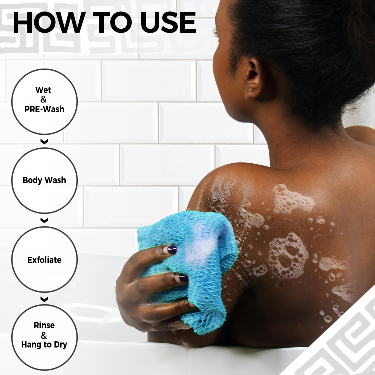 RelaxScene African Net Sponge color variant babyblue for bright daily exfoliation.