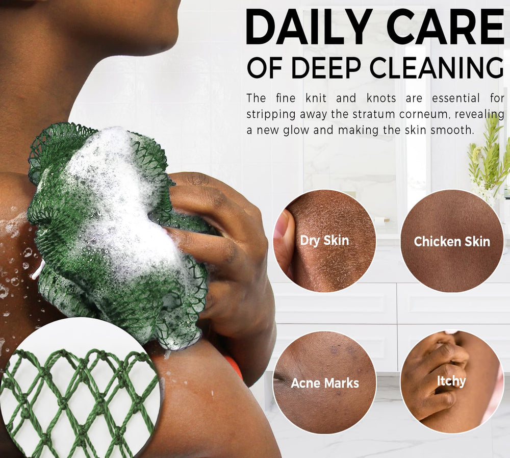 RelaxScene Afro Scrubber vibrant colors add spa-like ambiance to daily bathing