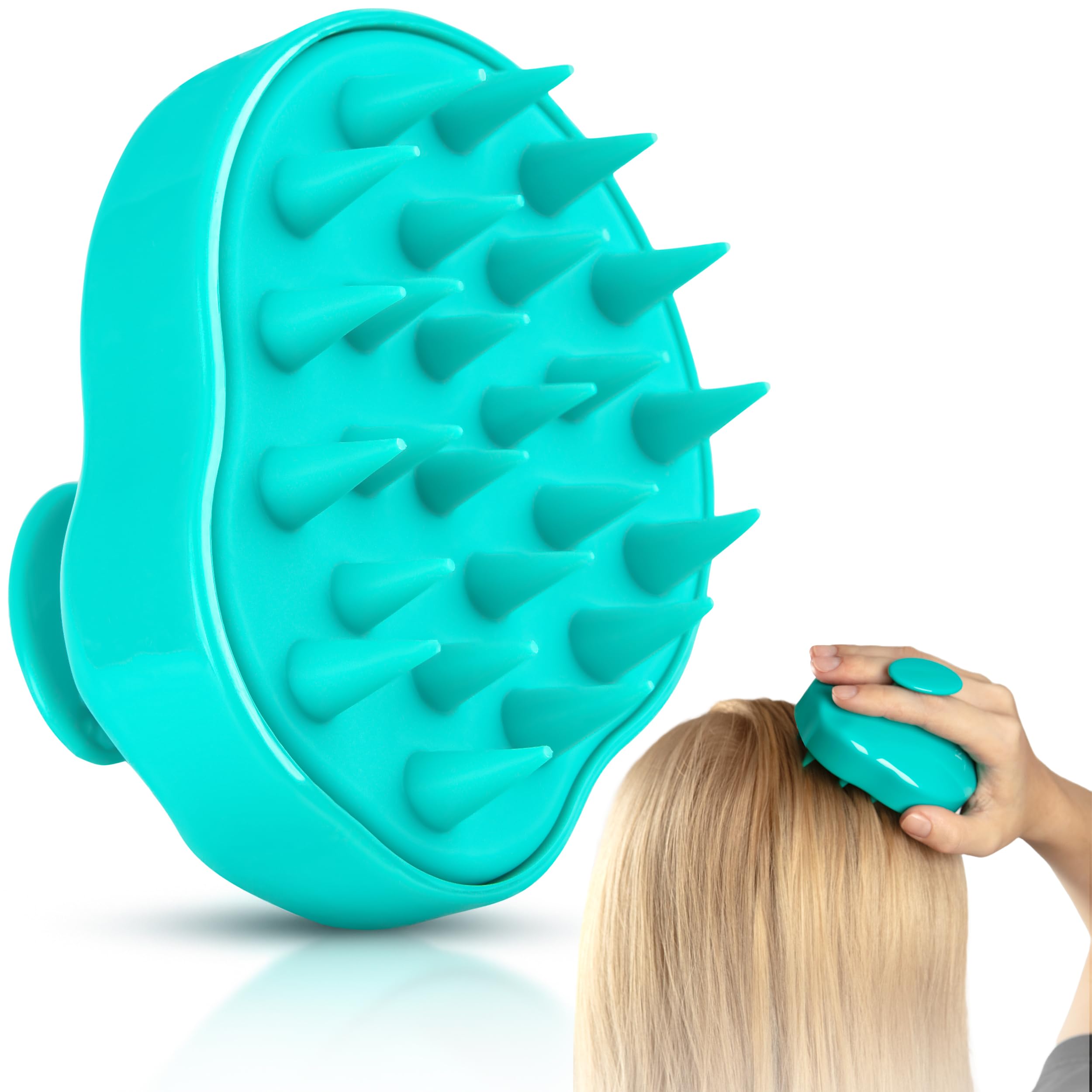 RELAXXO scalp massager green design adds calming spa-like appeal