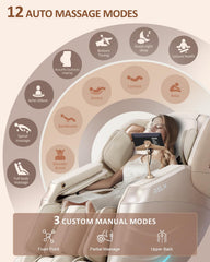 RELX 2025 zero gravity setup shows incline levels easing spinal pressure